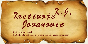 Krstivoje Jovanović vizit kartica